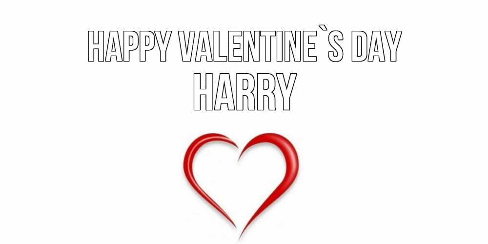 Greetings card с именем, Harry Happy Valentine`s Day сердечко красное Greetings with text for free download 